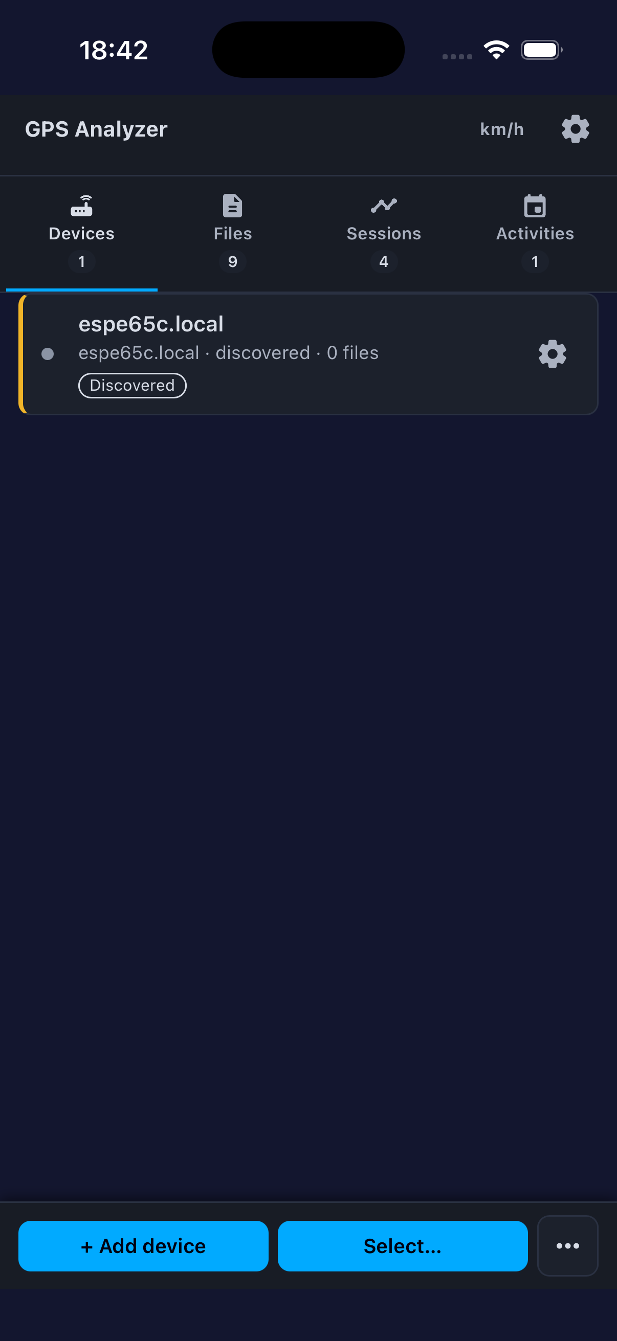 Devices tab